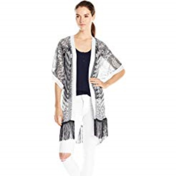 New Theodora & Callum Blk/Wht Tonga Kimono - K23 - Picture 1 of 2